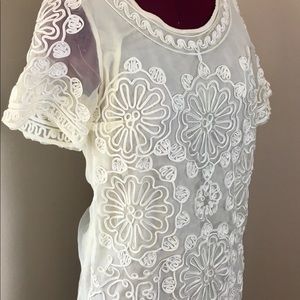 Ivory Line-Detailed Dress